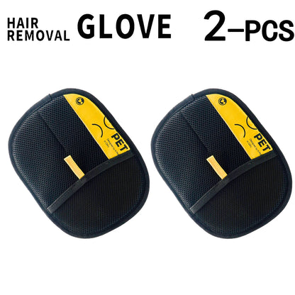 Pet Hair Remover Gloves for Cats & Dogs — Reusable Electrostatic Grooming Glove with 2-in-1 Lint Roller Brush, Safe & Washable
