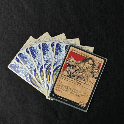 60PCS Multi-Size Trading Card Sleeves – Surfing Pattern Cartoon Card Protectors for MTG, PKM & YGO