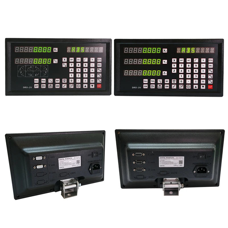 DRO-3V 2/3-Axis Digital Readout – Metal Casing Display for Milling & Lathe Machines, Linear Scale Encoder AC90-250V