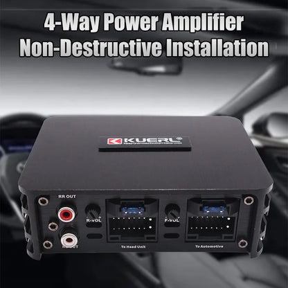 Class AB 4x60W Car Power Amplifier – Non-Destructive Installation DSP for Android Large Screen Car Audio Speakers