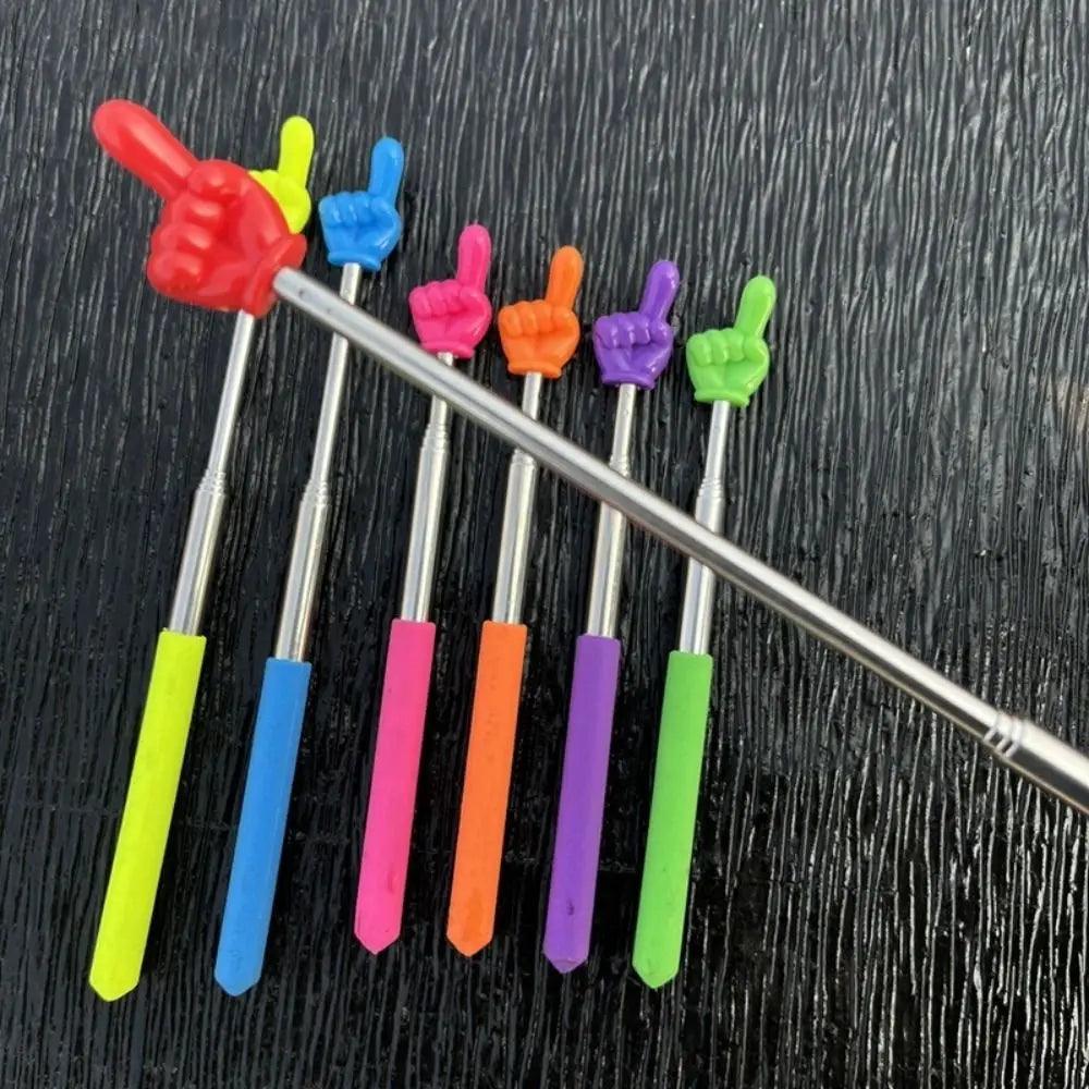 Stainless Steel Telescopic Teaching Pointer – Finger-Design Reading & Presentation Stick for School & Office Supplies