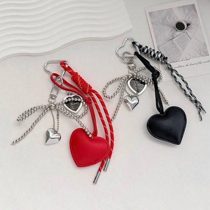 Bow Bag Keychain - Heart Charm Phone Strap Braided Pendant