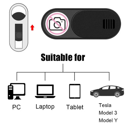 Tesla Model 3/Y Privacy Protector: Center Console Webcam Slide Switch Camera Cover - Interior Sticker Trim for Added Security