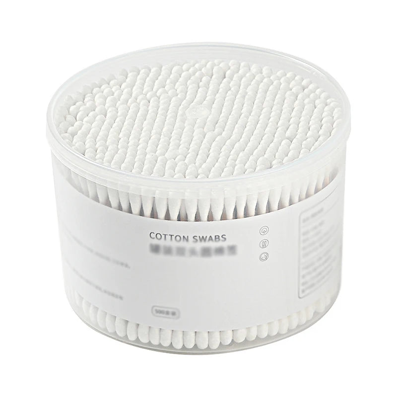 500PCS Disposable Cotton Swabs - Double End Round Head for Makeup, Removal, Cleaning, and Pet Care