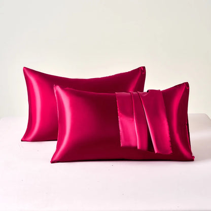 2PCS Satin Pillowcase Set - Soft Smooth Cooling Pillow Covers for Skin & Hair Care