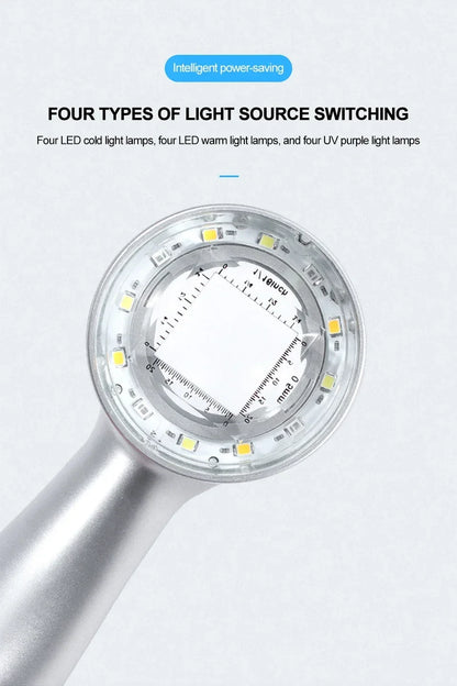 Rechargeable 30X Handheld Magnifying Glass – LED Illuminated Loupe with 4 Light Modes for Jewelry, Reading & Seniors