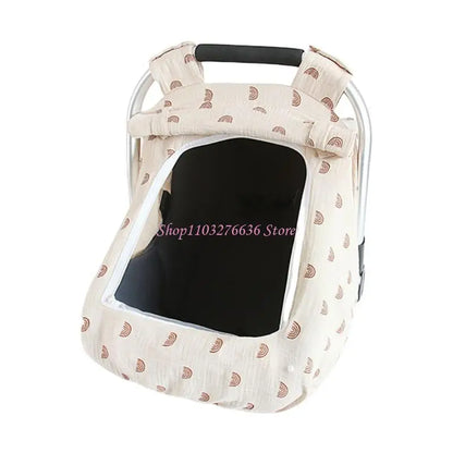 Infant Car Seat Canopy - Breathable Stroller Cover with Window Windproof Baby Sunshade for Boys and Girls