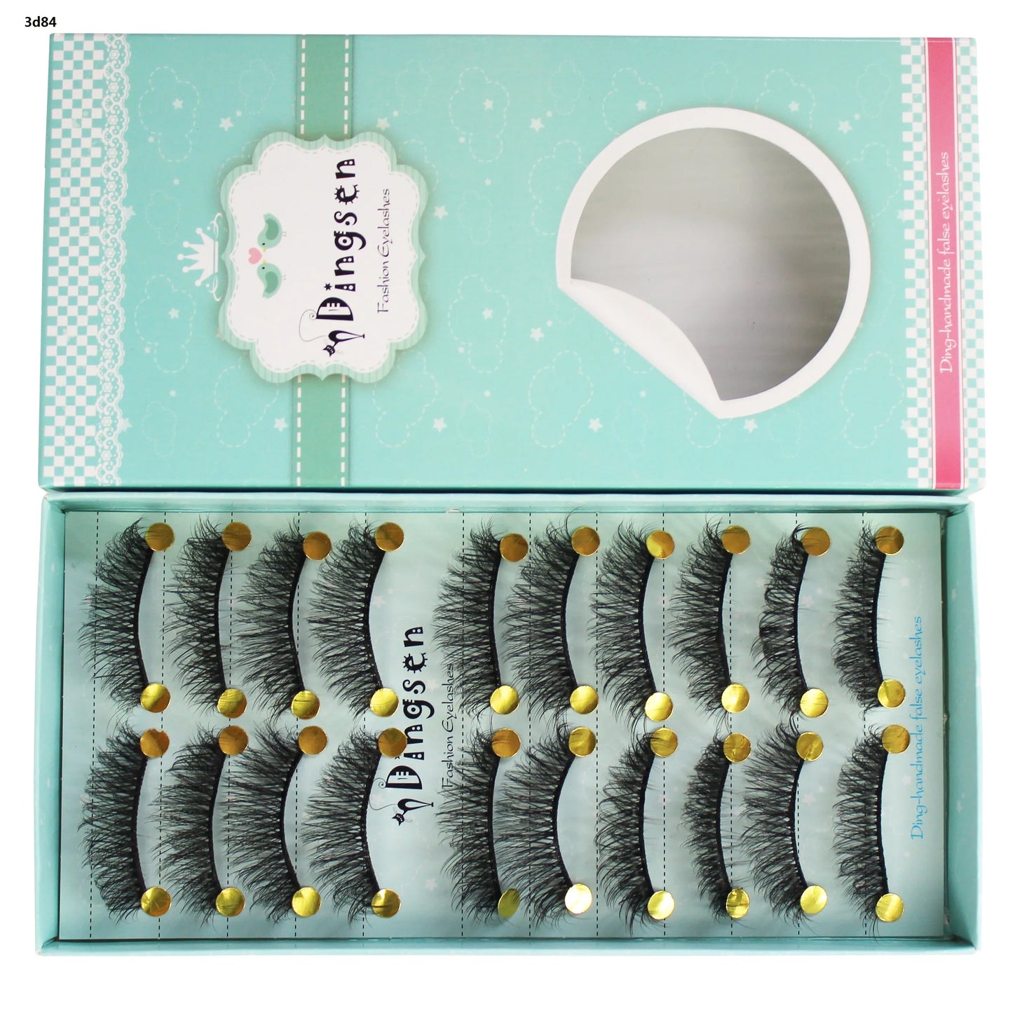 DINGSEN 10 Pairs Handmade Eyelash Fans – Individual False Lashes for Beauty & Makeup, Factory Price