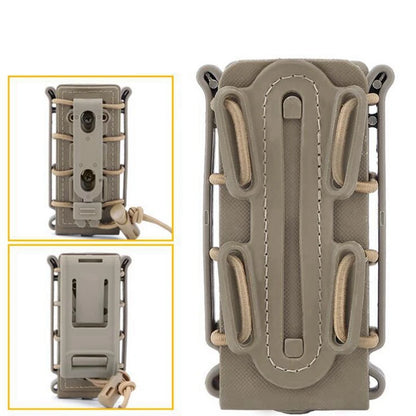 Tactical 9mm Single Magazine Pouch – MOLLE Clip, Quick Release FastMag Holder for P226, Glock 17/19, Beretta M9/PX4, Hunting Gear
