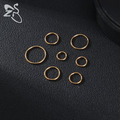 ZS G23 Titanium Steel Nose Ring – Round Septum & Cartilage Piercing Jewelry for Men & Women (20G/18G/16G, 6–14mm)