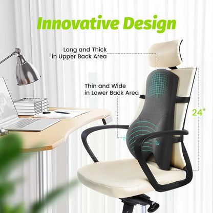 Breathable Lumbar Support Pillow for Office Chair – Comfortable Back Support Cushion for Recliner & Ergonomic Backrest Use