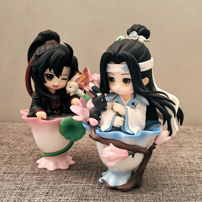 Mo Daozu Stone Porcelain Flower Rhyme Blind Box – Cute Anime Character Collectible Toy Gift for Wei Wuxian & Lan Fans