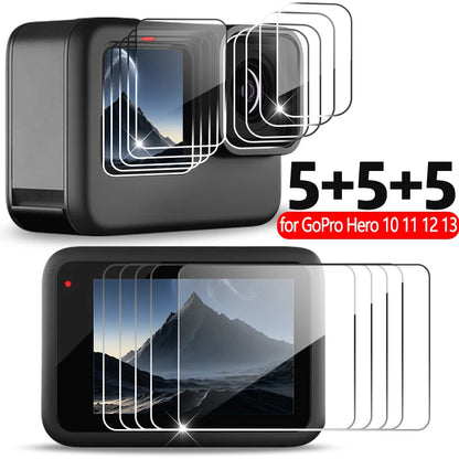 LCD Screen Protector for GoPro Hero 9–13 – HD Clear Tempered Glass Lens Film, Camera Accessories