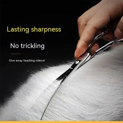 Pet Grooming Scissors Set – Professional Dog Hair Trimming Tools, Bent Scissors & Clippers for Teddy Haircuts
