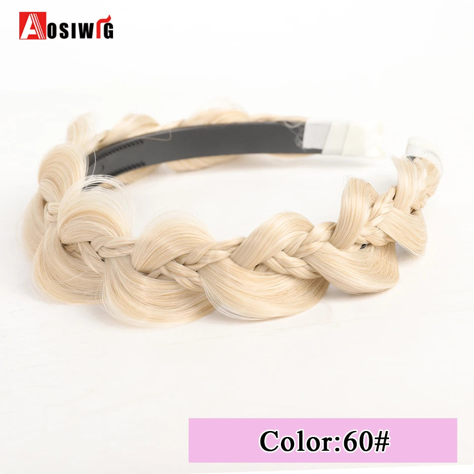 Synthetic Fishbone Braided Headband – Bohemian Plaited Hairpiece for Women Hairstyling