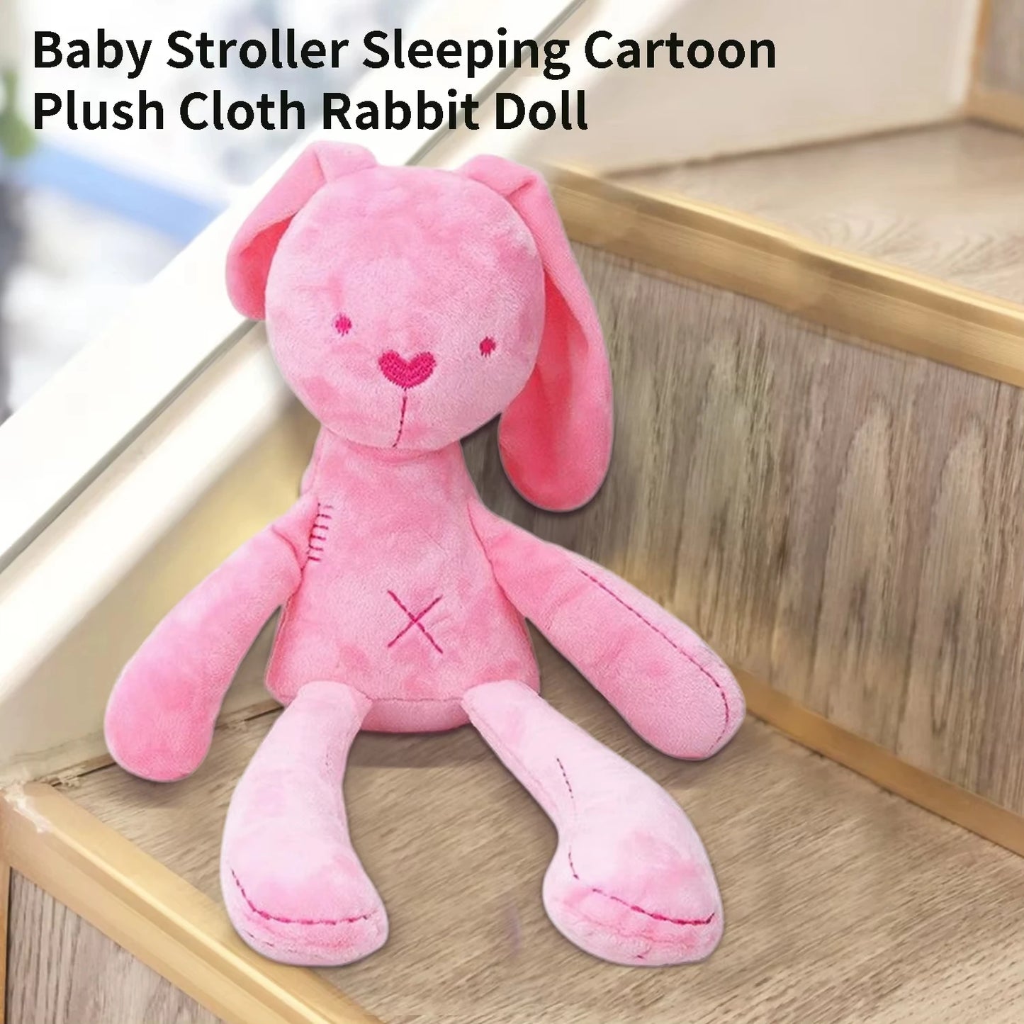 Cute Cartoon Plush Rabbit Doll – Kids Toy, Birthday Gift, Baby Stroller Sleeping Partner & Crib Tent Decor Ornament