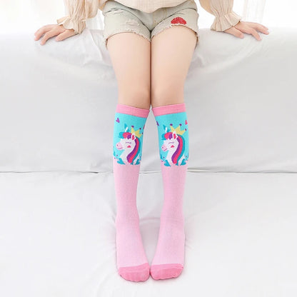 Cute Cartoon Animal Knee-High Socks for Babies & Kids – Warm Cotton Ankle & Over-Knee Socks for Girls
