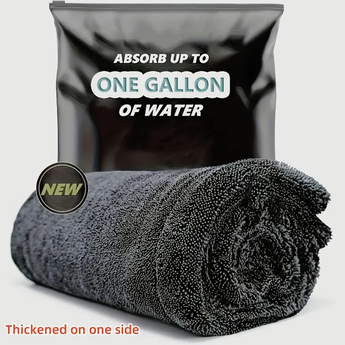 Dark Gray Car Microfiber Towel - Oversized Highly Absorbent Car Wash & Cleaning Cloth