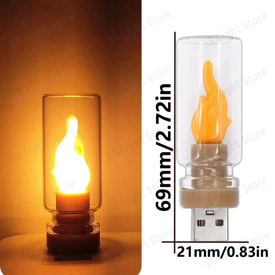 5V LED USB Edison Candle Light – Mini Decorative Night Lamp for Home & Holidays