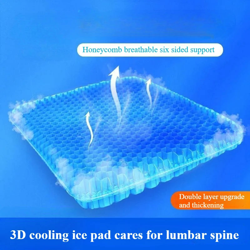 Gel Seat Cushion – Breathable Honeycomb Design for Pressure Relief, Back & Tailbone Pain Relief, Ideal for Home, Office, Wheelchair & Car Chairs