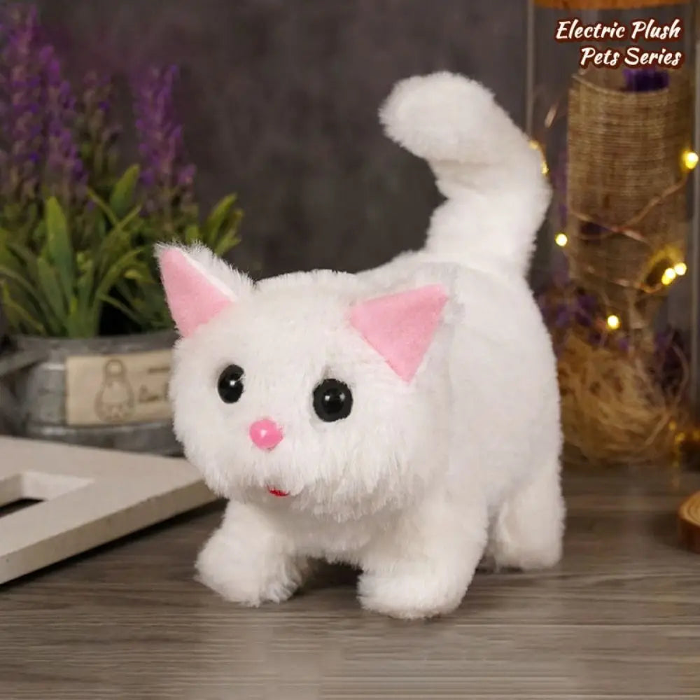 Simulated Robot Kitten Plush Toy - Interactive Walking & Wagging Electric Pet for Kids