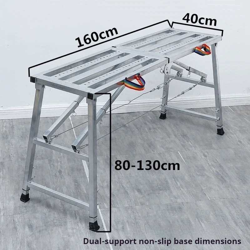Foldable Steel Scaffolding Ladder – Portable Construction Workbench & Elevated Platform for Home Decoration, Renovation & Heavy-Duty Building Use