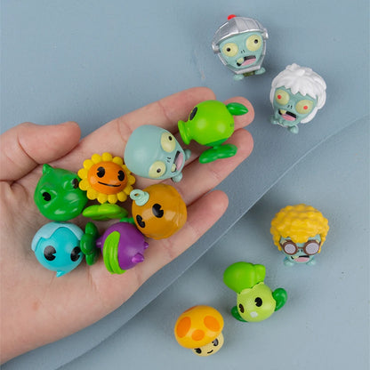 Plants vs Zombies Q Version Mini Figures – Random 4-Style Plant & Zombie Toys for Collection