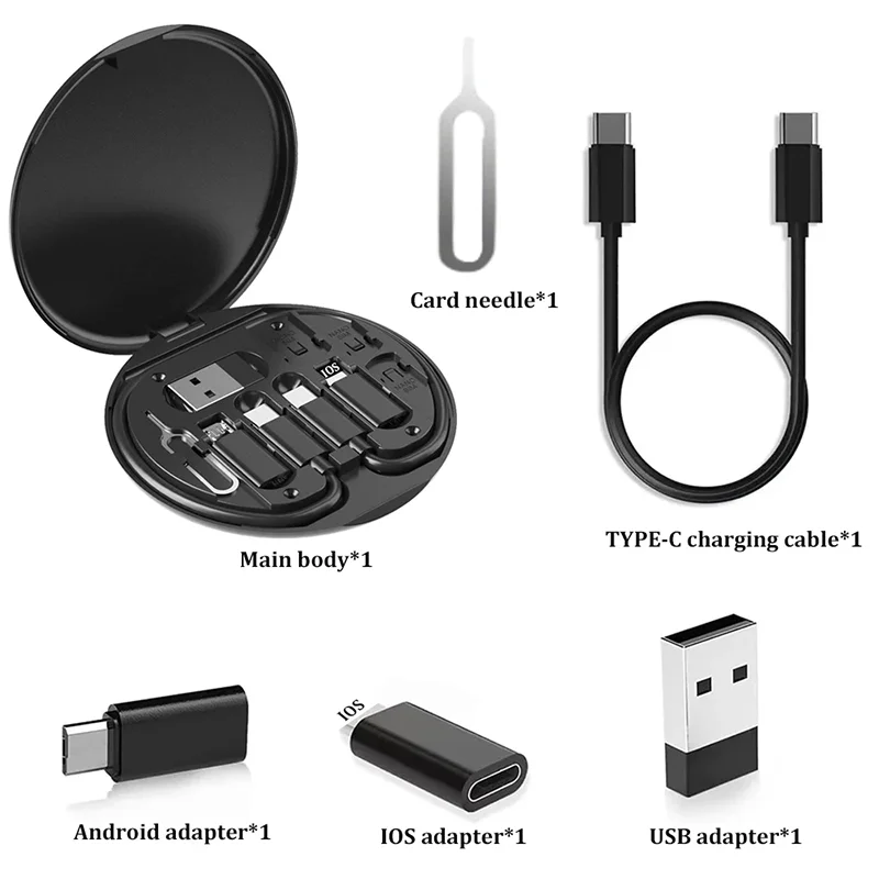 Multi USB Type-C 60W Charging Cable Kit – USB-C to Lightning, USB-A & Type-C to Micro/Type-C/Lightning Adapter Set