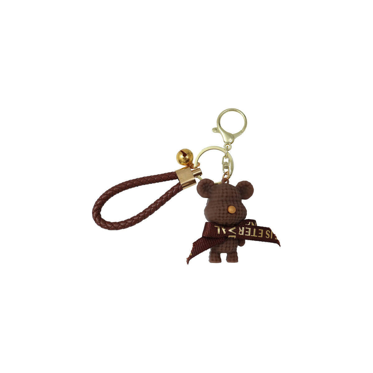 Cute Bear & Rabbit Keychain - Resin Bow Bell Bag Pendant & Car Key Ring Gift for Girls