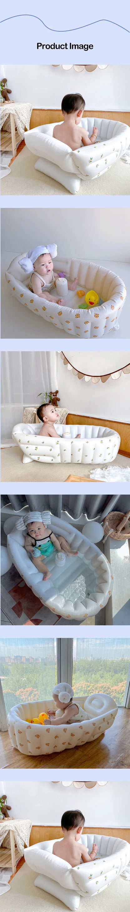 Animal Baby Inflatable Bathtub – Portable Outdoor Swimming Pool for Newborns & Kids