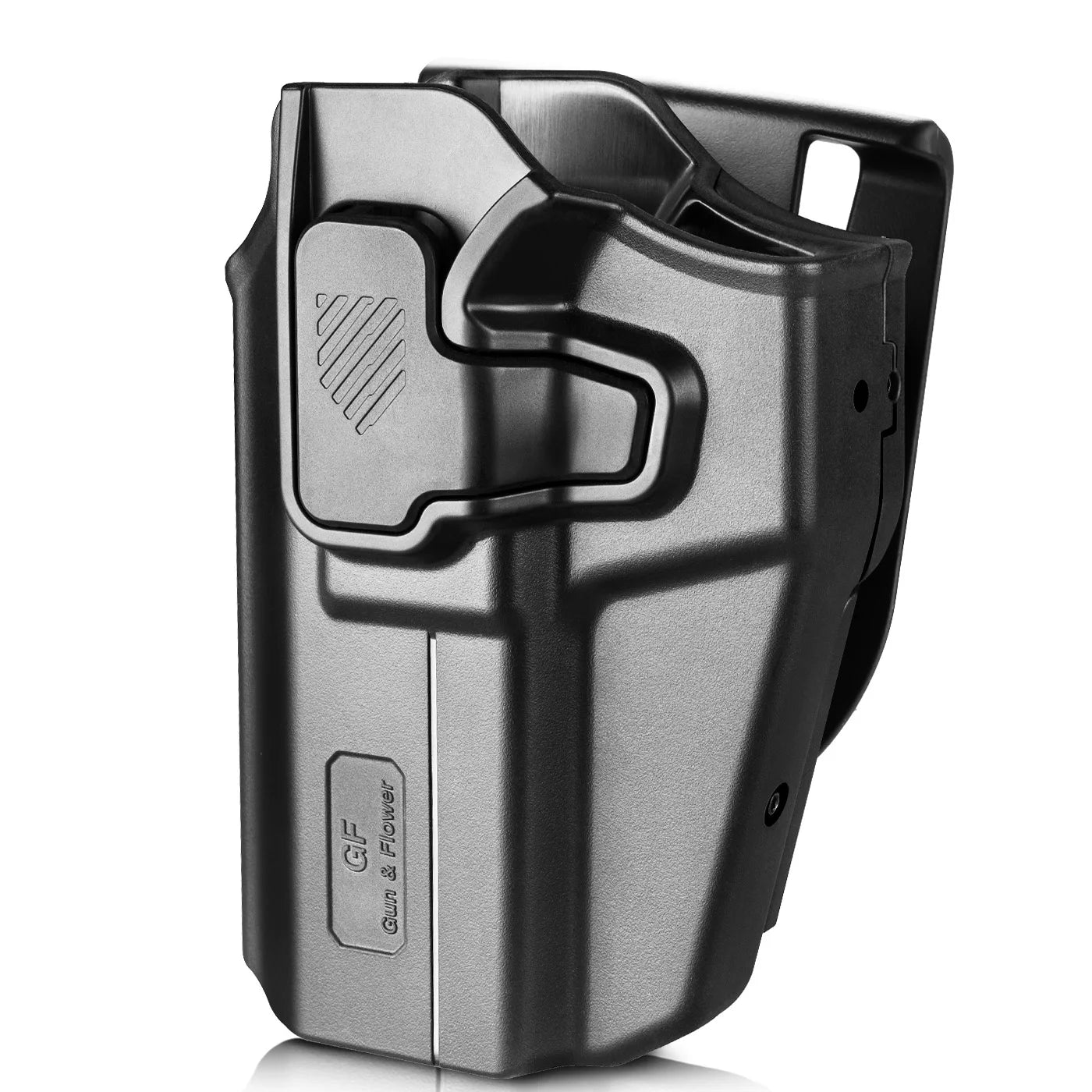 Universal Left-Hand Pistol Holster – Autolocking Polymer Case with Quick Draw Release
