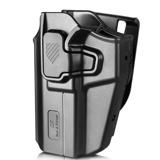 Universal Left-Hand Pistol Holster – Autolocking Polymer Case with Quick Draw Release