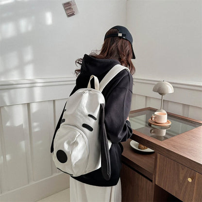 Cute Dog Canvas Backpack 2025 — Korean-Style Portable Student Travel Bookbag