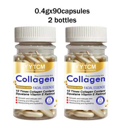 Collagen Firming Capsule Serum 30 Capsules - Hydrating Facial Serum with Plant-Based Squalane, Retinol & Vitamin E
