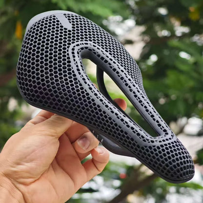 GOLDIX 3D Printed Carbon Bicycle Saddle - Ultralight Breathable Honeycomb Seat for MTB & Road Racing