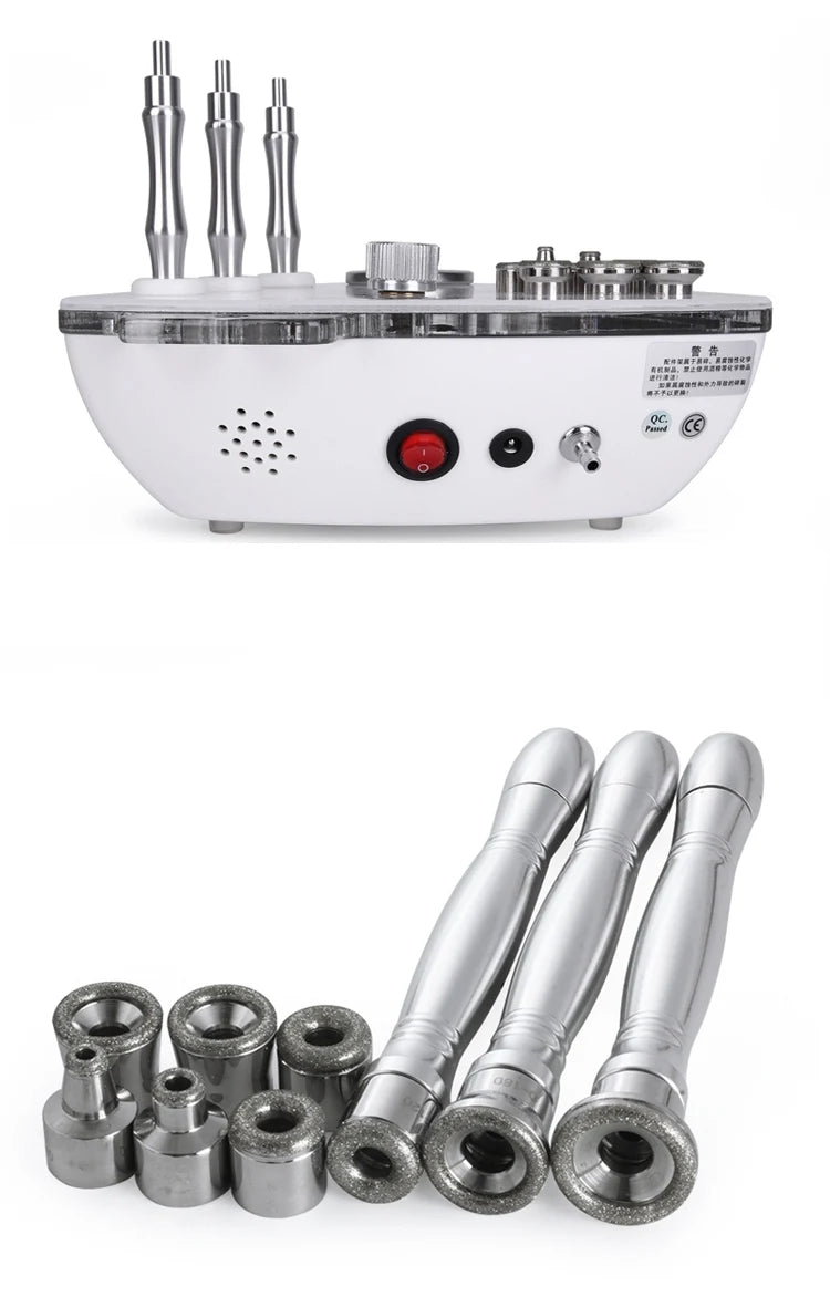 Professional Diamond Microdermabrasion Machine — Facial Exfoliation with Water Spray & 65-68cmHg Suction