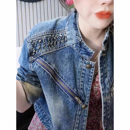 Women's Denim Jacket 2025 – New Korean Style, Advanced Leisure Loose Fit, Versatile Female Cowboy Coat