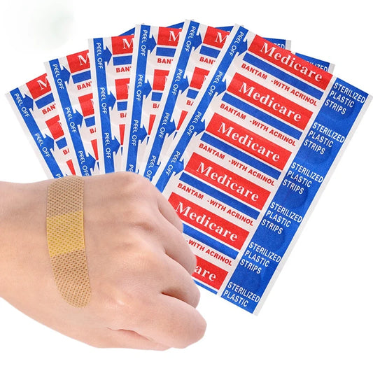100PCS Waterproof Adhesive Bandages - Breathable First Aid Plasters for Wounds & Skin Protection