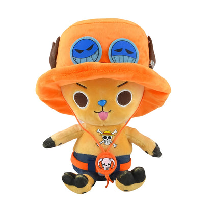 25CM One Piece Anime Plush Toys - Luffy, Chopper, Ace and Zoro Cute Stuffed Character Dolls for Fans and Gifts