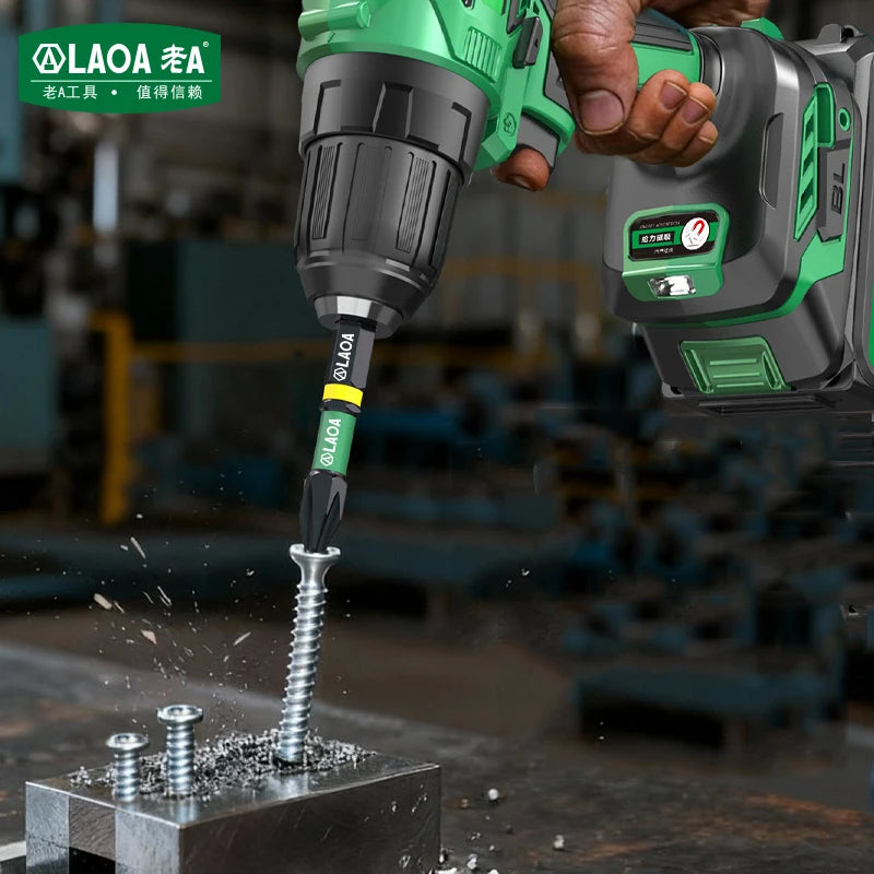 LAOA 2-Piece Alloy Steel Magnetic Impact Driver Bits - Impact-Resistant Cross & Hex Socket Bits