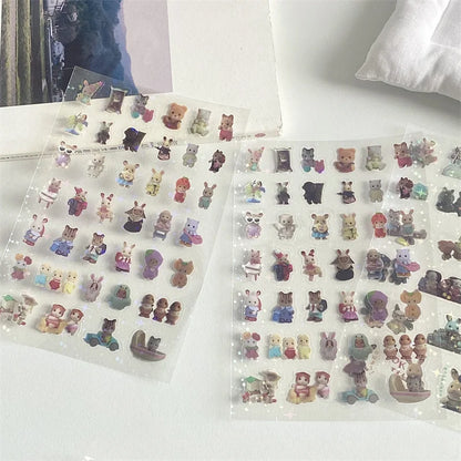 6pcs/10pcs Y2K Glitter Laser Stickers – Cute Random Phone, Camera, Luggage & Journal Stickers, Kawaii Decoration Gift
