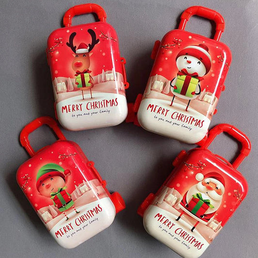 Festive Charms in a Box: Christmas Metal Tinplate Mini Suitcase - Your All-in-One Holiday Organizer!