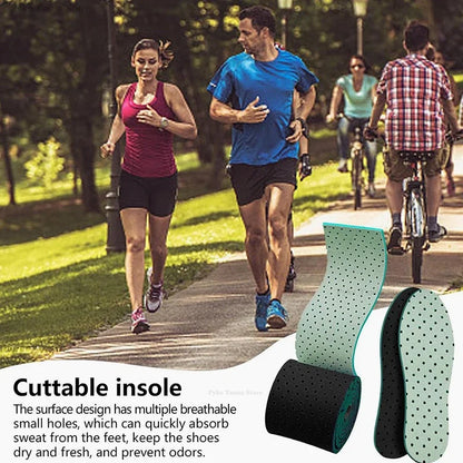 Cuttable Insoles for Shoes - Universal Soft, Comfortable and Breathable Sport Inserts with Shock Absorption, 50/150cm for Adults and Kids