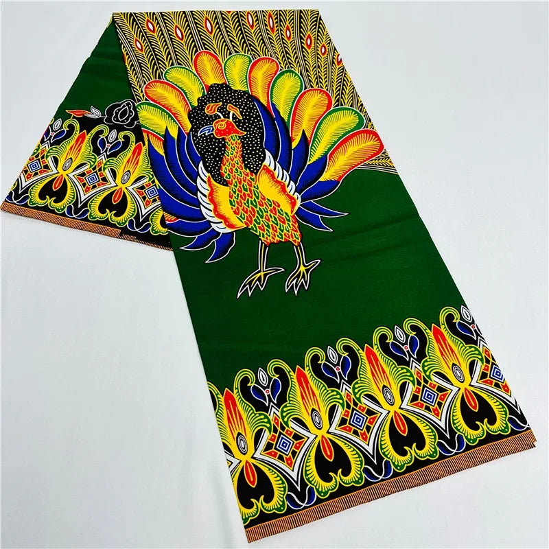 6 Yards African Real Wax Fabric - 100% Cotton Original Ankara Print for Party Dresses K121901