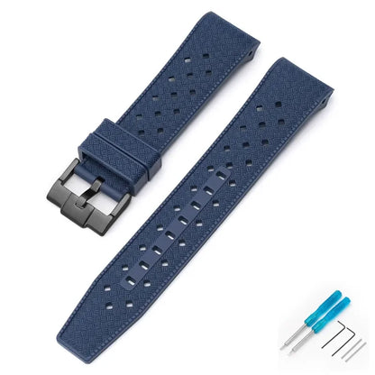 Curved End Strap for Swatch X Blancpain Fifty Fathoms – 22mm Waterproof Liquid Silicone Watch Band for Men & Women