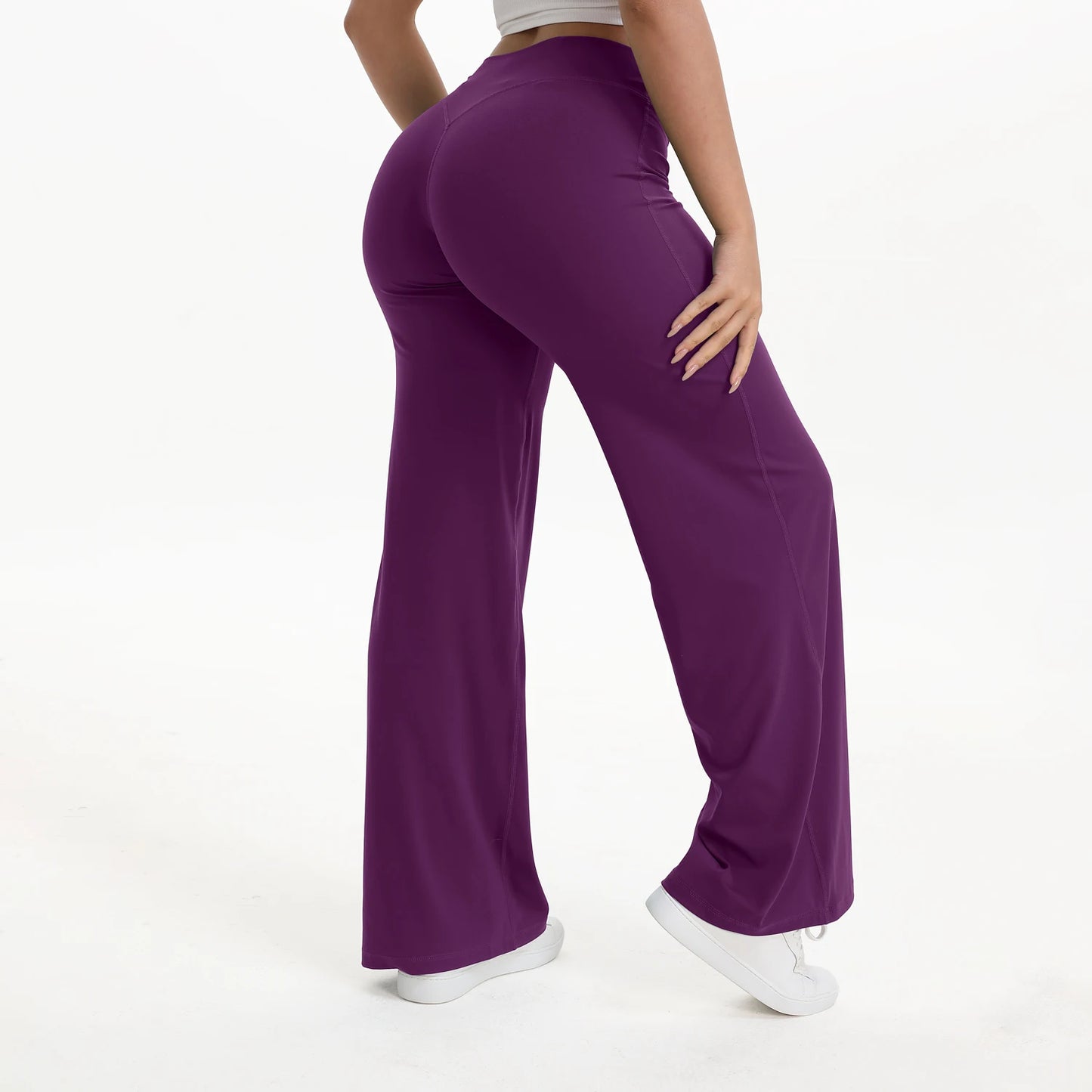 NCLAGEN SoftMotion Women’s Straight Leg Yoga Pants, Mid-Waist Gym Leggings, Naked Feel Pilates & Running Sports Trousers