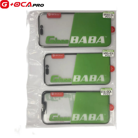 5PCS G+OCA Glass+BABA 2-in-1 Screen Protector — Touch Lens for iPhone 11/12/13/14 Plus/15/16 Pro Max/Mini/X/XS/XR Max