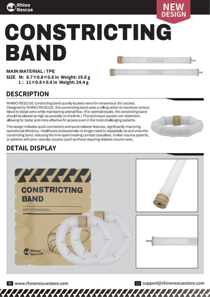 RHINO RESCUE IV Constricting Band – Rapid Vein Access for Trauma & Tactical Use
