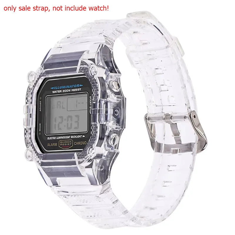 TPU Resin Watch Case and Strap for Casio G-Shock - Replacement Wristband for DW-5600, GW-M5610, M5600 and GLX-5600 Models