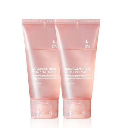 Hydrolyzed Collagen Overnight Facial Mask - Peel-Off Hydrating & Firming Mask, Reduces Sagging & Dullness, Boosts Elasticity